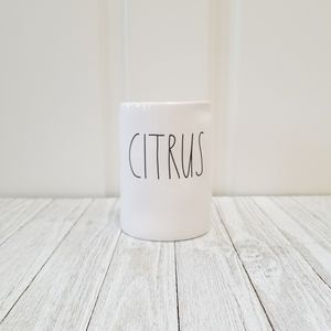 Rae Dunn CITRUS Large White Ceramic Candle 11 oz